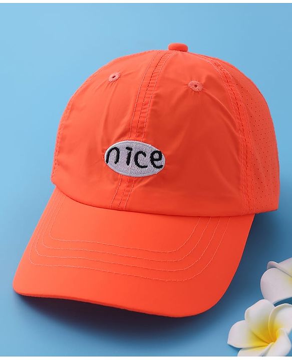 Pine Kids Baseball Cap with Text Print - Orange