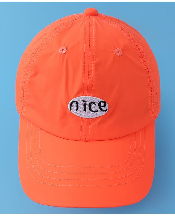 Pine Kids Baseball Cap with Text Print - Orange