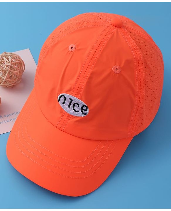 Pine Kids Baseball Cap with Text Print - Orange