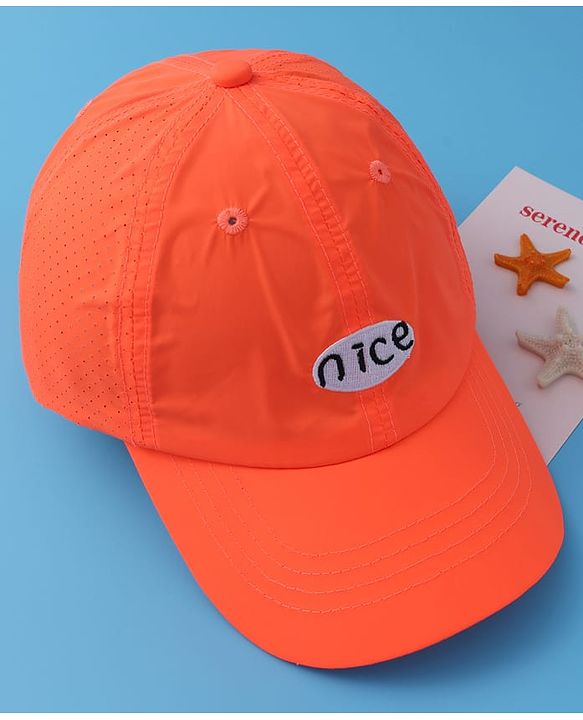 Pine Kids Baseball Cap with Text Print - Orange