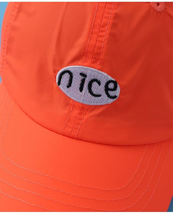 Pine Kids Baseball Cap with Text Print - Orange