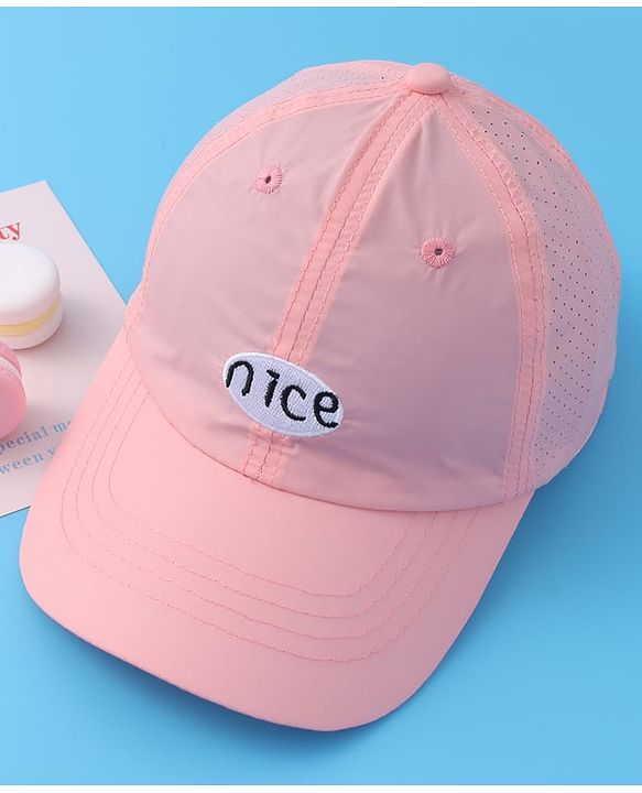 Pine Kids Baseball Cap with Text Print - Pink