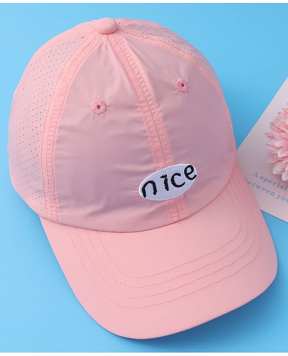 Pine Kids Baseball Cap with Text Print - Pink