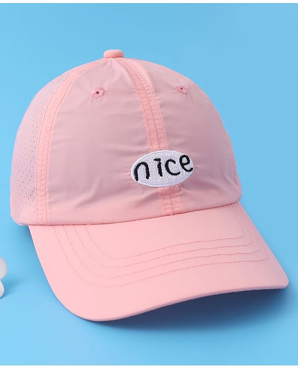 Pine Kids Baseball Cap with Text Print - Pink