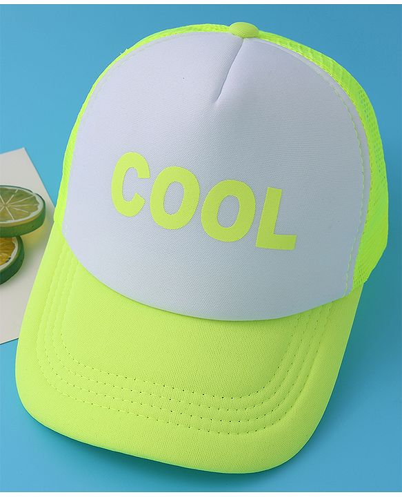 Pine Kids Baseball Cap Text Print - Lemon Yellow