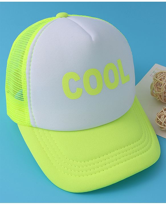 Pine Kids Baseball Cap Text Print - Lemon Yellow