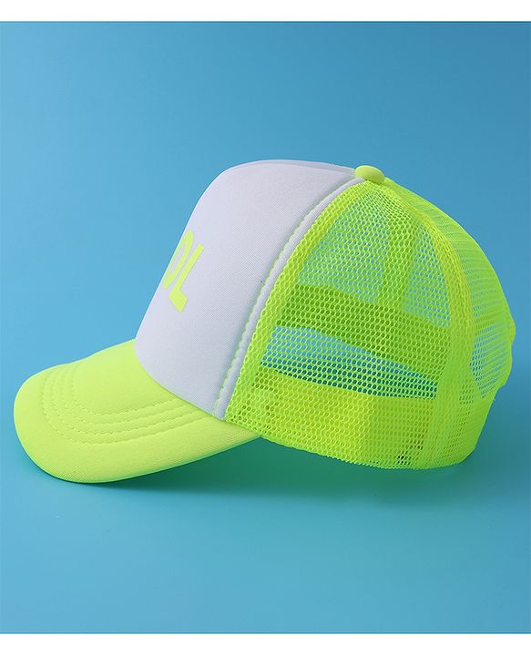Pine Kids Baseball Cap Text Print - Lemon Yellow