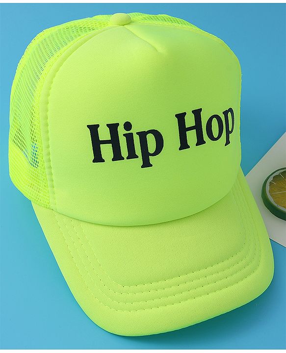 Babyhug Baseball Cap Text Print -  Lemon Yellow