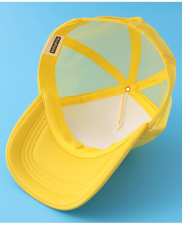 Babyhug Baseball Cap Text Print -  Lemon Yellow