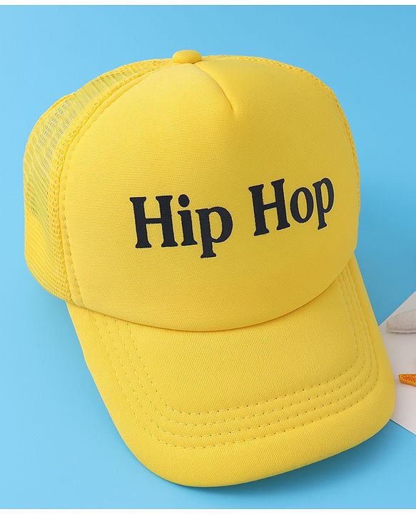 Babyhug Baseball Cap Text Print - Yellow