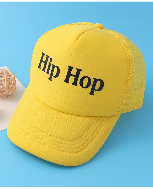 Babyhug Baseball Cap Text Print - Yellow