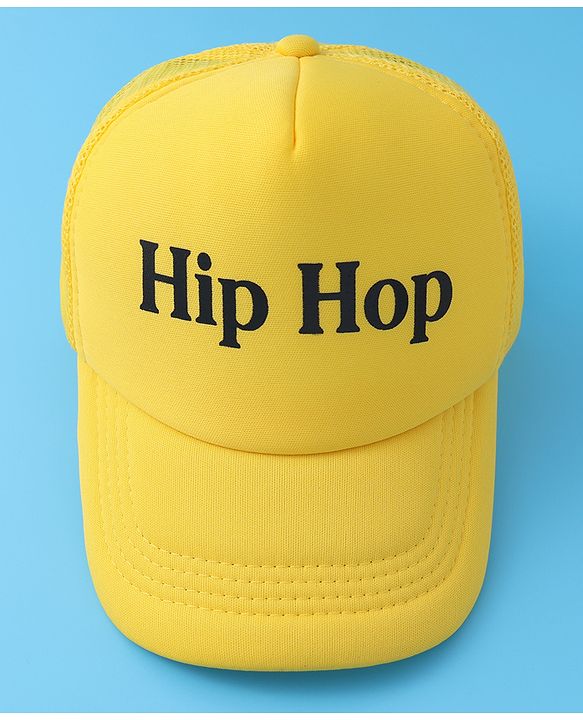 Babyhug Baseball Cap Text Print - Yellow
