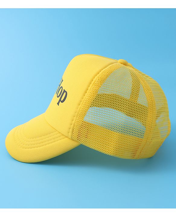 Babyhug Baseball Cap Text Print - Yellow