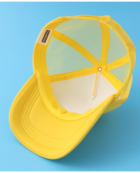 Babyhug Baseball Cap Text Print - Yellow