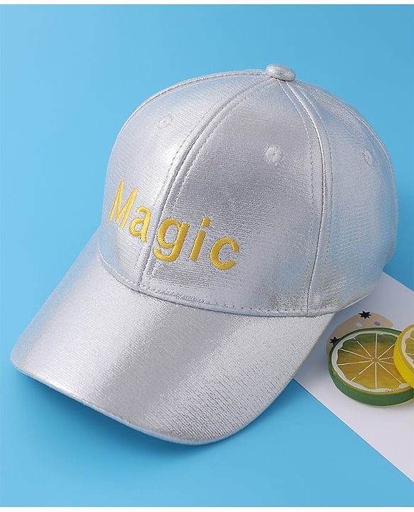Pine Kids Baseball Cap Text Embroidery - Silver
