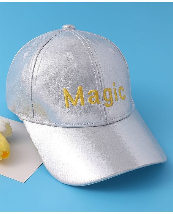 Pine Kids Baseball Cap Text Embroidery - Silver