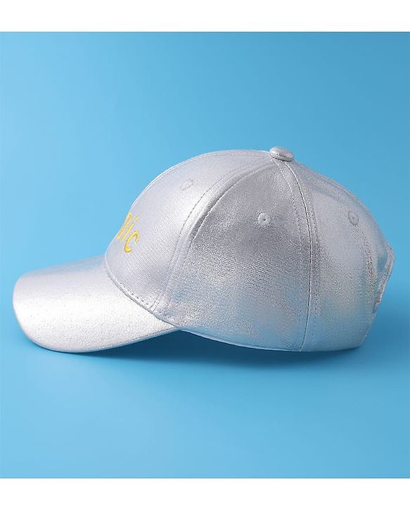 Pine Kids Baseball Cap Text Embroidery - Silver