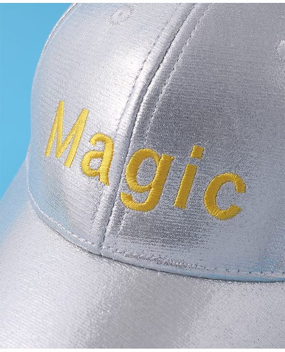 Pine Kids Baseball Cap Text Embroidery - Silver