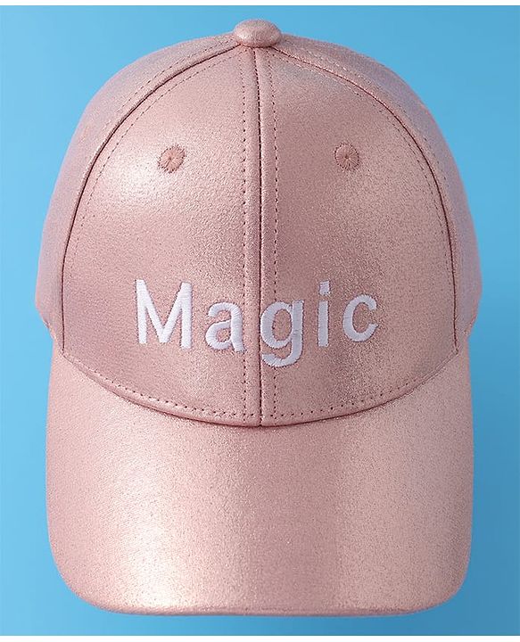Pine Kids Baseball Cap Text Embroidery - Pink