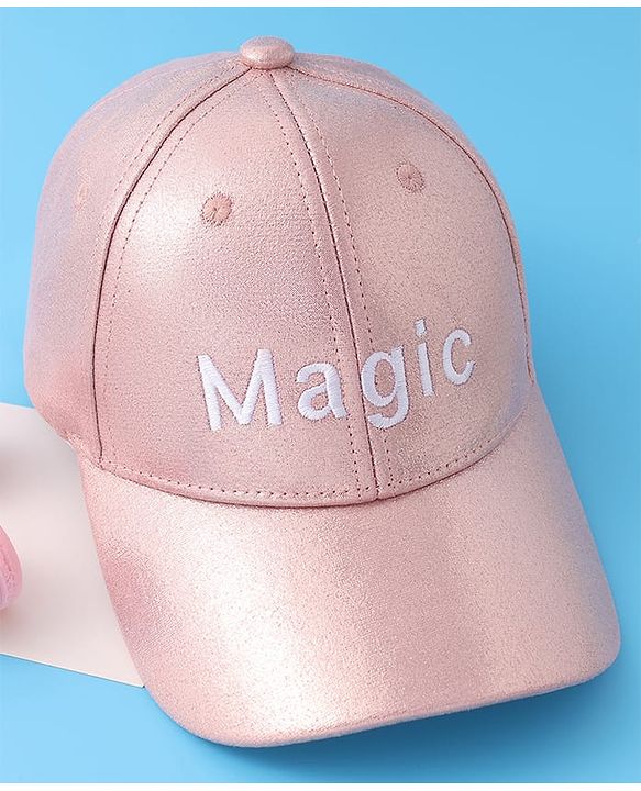 Pine Kids Baseball Cap Text Embroidery - Pink