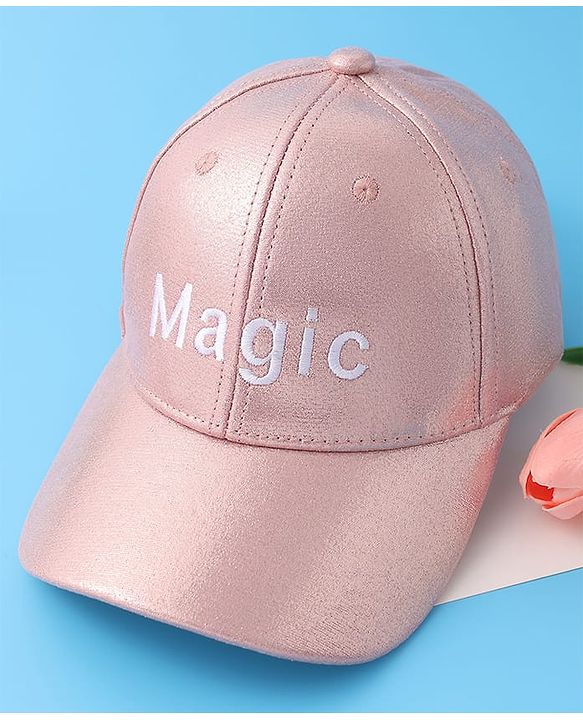 Pine Kids Baseball Cap Text Embroidery - Pink