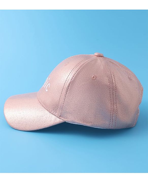 Pine Kids Baseball Cap Text Embroidery - Pink
