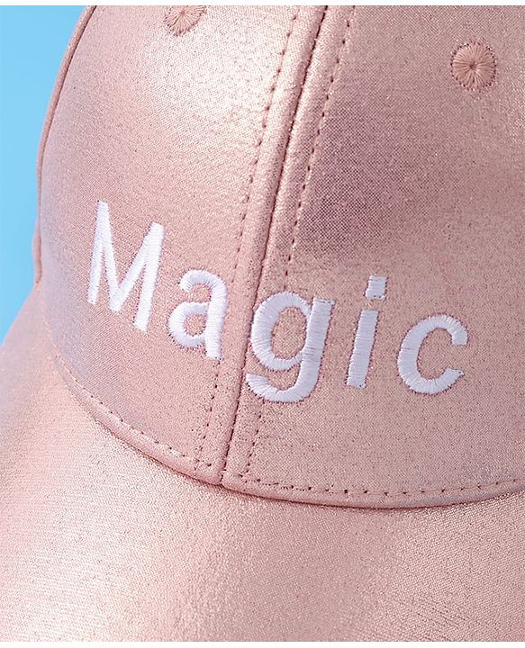 Pine Kids Baseball Cap Text Embroidery - Pink