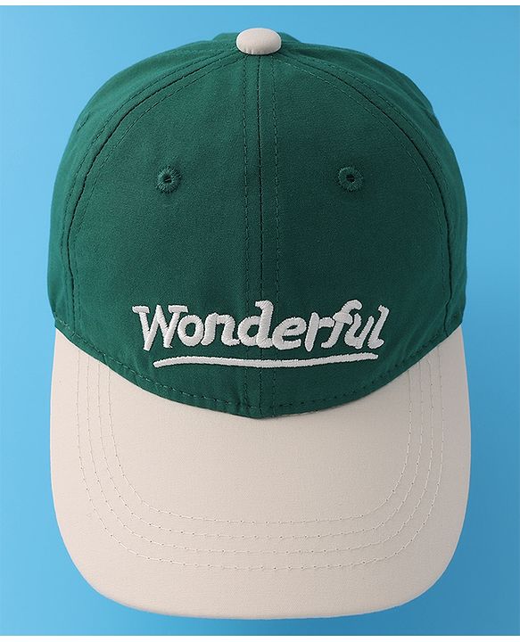 Babyhug Baseball Cap with Text Print - Green