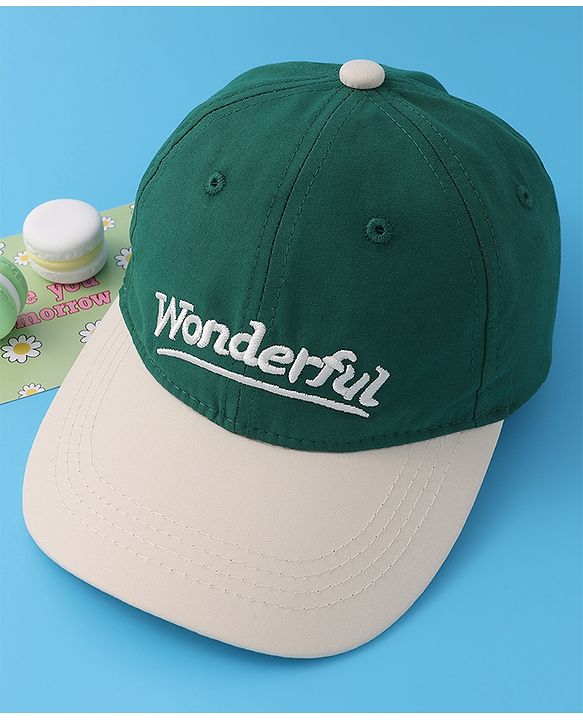 Babyhug Baseball Cap with Text Print - Green
