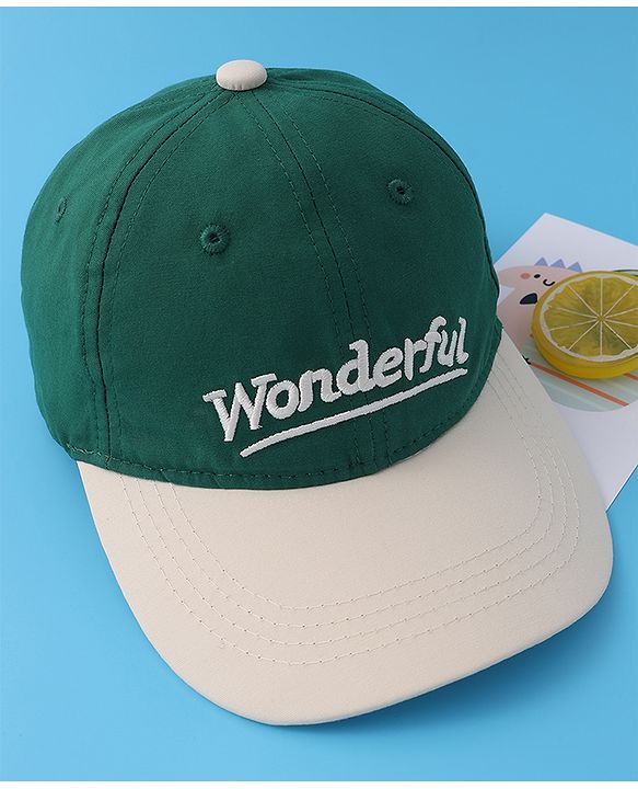 Babyhug Baseball Cap with Text Print - Green
