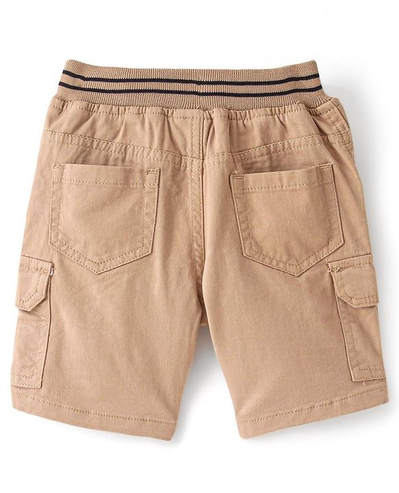 Babyhug Cotton Spandex Twill Above Knee Length Solid Color  Bermuda - Beige