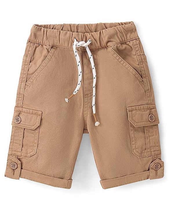 Babyhug Twill Woven With Stretch  Solid Colour Jamaican - Khaki
