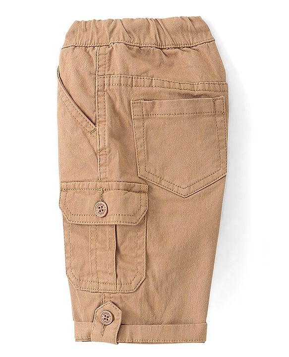 Babyhug Twill Woven With Stretch  Solid Colour Jamaican - Khaki