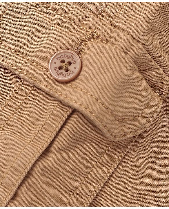 Babyhug Twill Woven With Stretch  Solid Colour Jamaican - Khaki