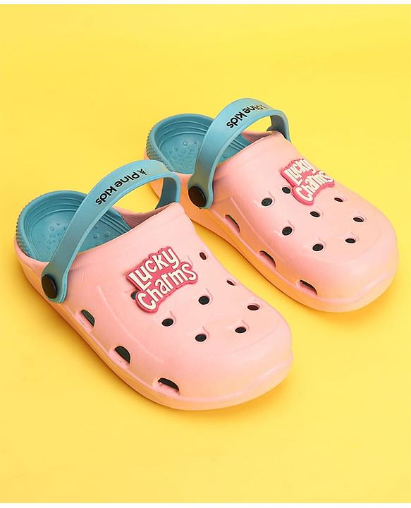 Pine Kids Clogs Text Patch - Light & Dark Pink
