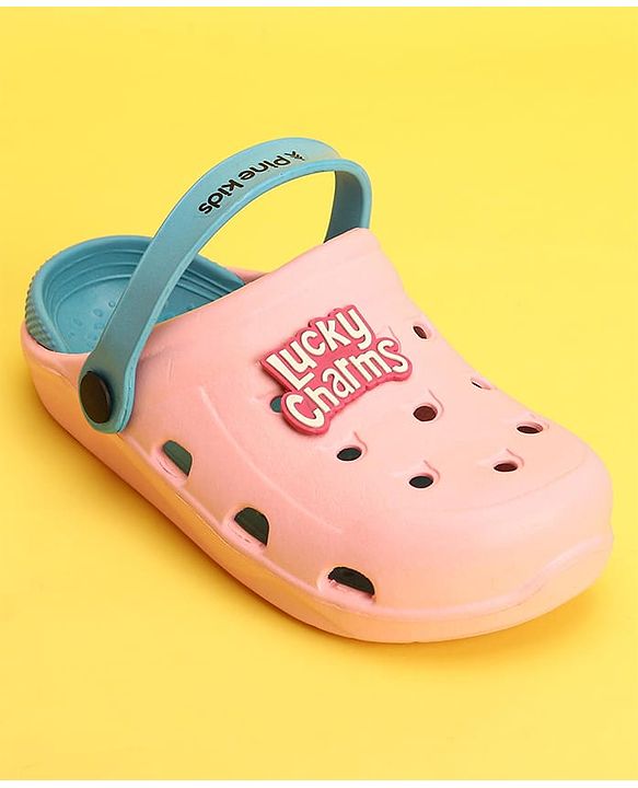 Pine Kids Clogs Text Patch - Light & Dark Pink