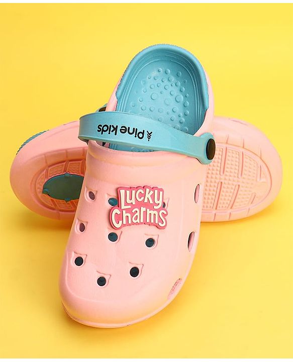 Pine Kids Clogs Text Patch - Light & Dark Pink