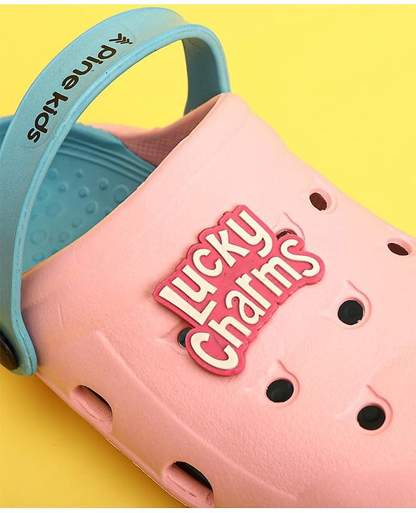 Pine Kids Clogs Text Patch - Light & Dark Pink
