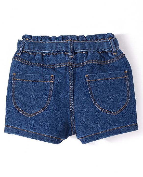 Babyhug Denim Mid Thigh Length With Stretch Shorts - Blue