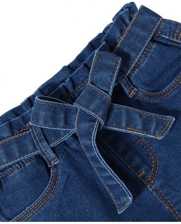 Babyhug Denim Mid Thigh Length With Stretch Shorts - Blue
