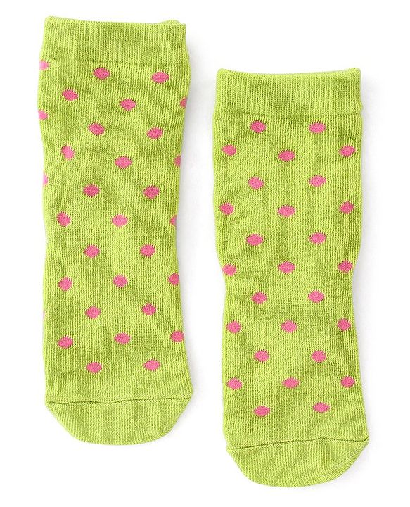 Cute Walk By Babyhug Non Terry Knit Anti-Bacterial Ankle Length Socks Floral Design Pack Of 3 - Green Blue & White
