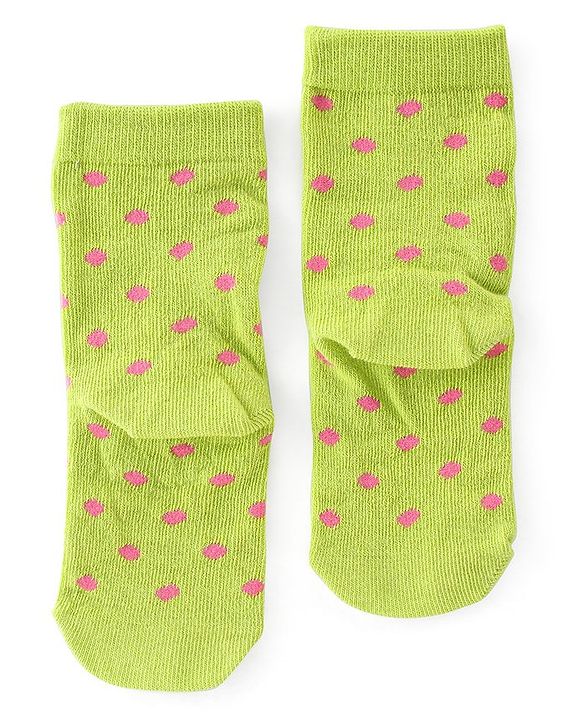 Cute Walk By Babyhug Non Terry Knit Anti-Bacterial Ankle Length Socks Floral Design Pack Of 3 - Green Blue & White