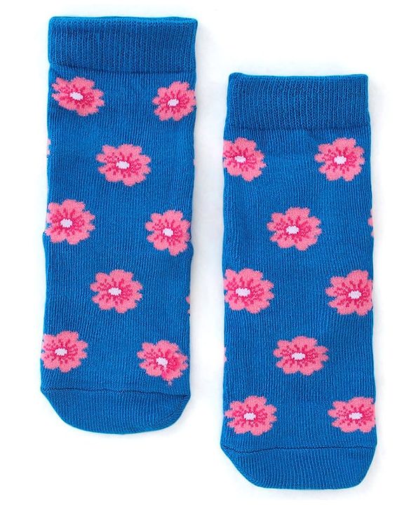 Cute Walk by Babyhug Anti Bacterial Ankle Length Socks Floral Design Pack Of 3 - Multicolour