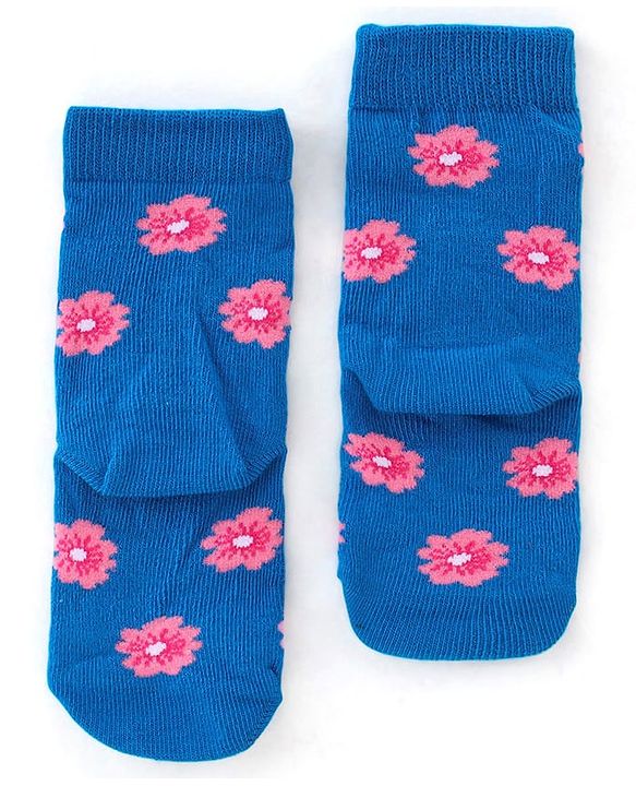 Cute Walk by Babyhug Anti Bacterial Ankle Length Socks Floral Design Pack Of 3 - Multicolour