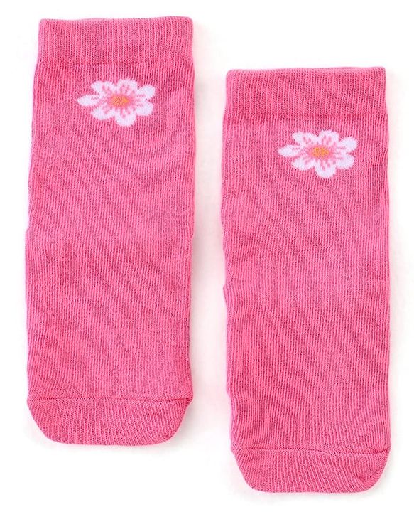 Cute Walk by Babyhug Anti Bacterial Ankle Length Socks Floral Design Pack Of 3 - Multicolour