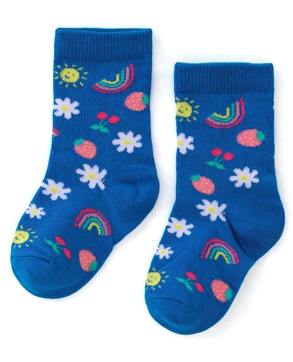 Cute Walk by Babyhug Anti Bacterial Ankle Length Socks Floral Design Pack Of 3 - Multicolour