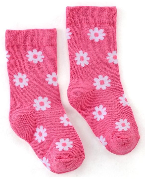 Cute Walk by Babyhug Anti Bacterial Ankle Length Socks Floral Design Pack Of 3 - Multicolour