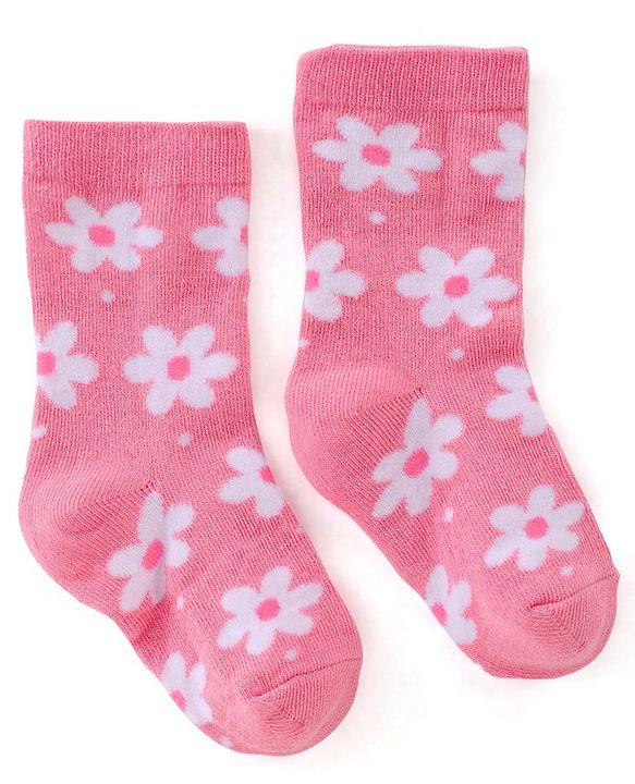 Cute Walk by Babyhug Anti Bacterial Ankle Length Socks Floral Design Pack Of 3 - Multicolour