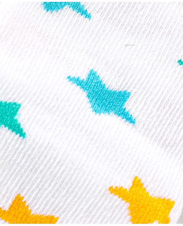 Cute Walk by Babyhug Anti Bacterial Ankle Length Socks Striped Polka Dot & Star Design Pack of 3 - Pink Yellow & White