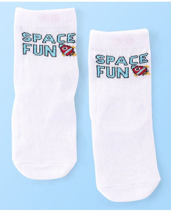 Cute Walk by Babyhug Anti Bacterial Ankle Length Socks Rocket Design Pack Of 5 - Multicolour
